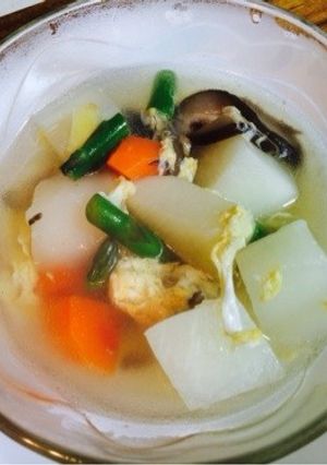 野菜ゴロゴロ☆かぶのかき玉中華スープ-レシピのメイン写真