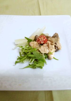 蒸し豚と茸　胡麻ポンサラダ-レシピのメイン写真