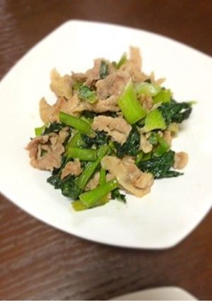 ごはんが進む！豚と小松菜のにんにく炒め-レシピのメイン写真