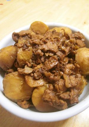 【おかず】里芋と豚肉で甘辛ぽってり煮-レシピのメイン写真