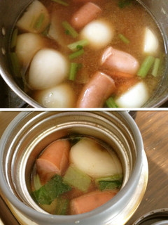お弁当に♪蕪とソーセージの味噌汁-レシピのメイン写真