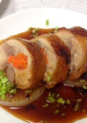 鶏ももロール照り焼きと大根ステーキ-レシピのメイン写真