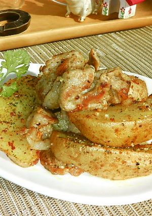 味付け簡単!カレーとポテトと肉炒め♬-レシピのメイン写真