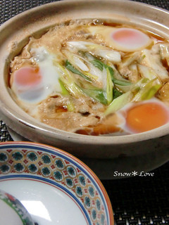 お豆腐と葱の甘辛煮*落し卵+-レシピのメイン写真