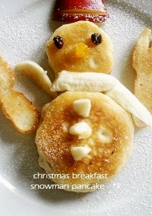 クリスマス☆スノーマン・パンケーキ-レシピのメイン写真