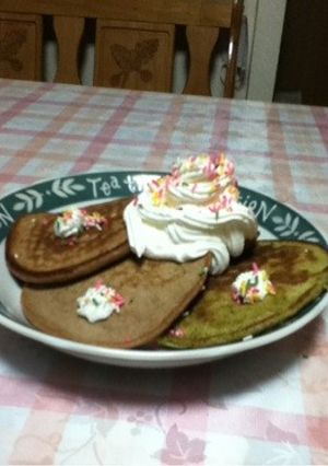 簡単抹茶＆ココアホットケーキ-レシピのメイン写真