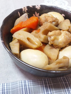 ホクホク蓮根と手羽元の甘味噌煮☆-レシピのメイン写真