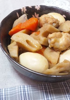 ホクホク蓮根と手羽元の甘味噌煮☆-レシピのメイン写真