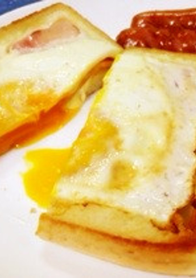 簡単！卵ベーコンチーズマヨの挟み焼き♥︎-レシピのメイン写真