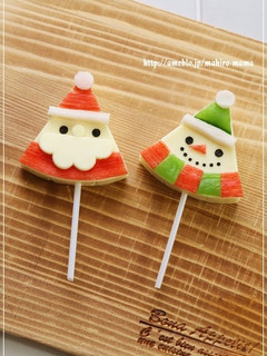 クリスマス*サンタさん&スノーマンチーズ-レシピのメイン写真