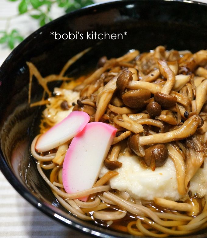 温かい~♡とろろときのこのお蕎麦-レシピのメイン写真