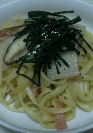 しいたけ薫る☆長芋とベーコンの和風パスタ-レシピのメイン写真