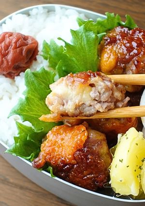 【簡単】豚こまチーズボール弁当-レシピのメイン写真