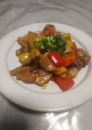 豚厚切りロースとパプリカの甘酢炒め（酢豚風）-レシピのメイン写真