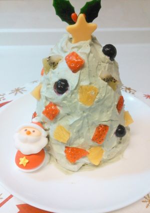 高さ15cm！青汁クリスマスツリーケーキ-レシピのメイン写真