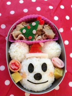 クリスマス サンタ ミッキー キャラ弁-レシピのメイン写真