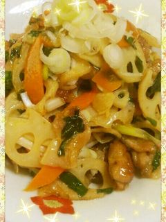 野菜たっぷり♪蓮根と豚肉の彩り甘酢炒め-レシピのメイン写真