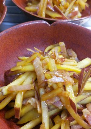 サツマイモとベーコンのバターにんにく醤油-レシピのメイン写真