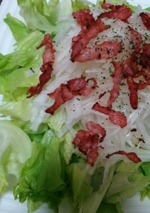 大根とレタスのカリカリベーコンサラダ-レシピのメイン写真