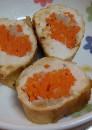 鶏ササミで人参巻き焼き・カレー味-レシピのメイン写真