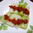 茹でネギの梅ソースがけ