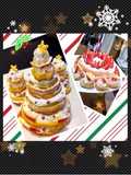 シュークリームでクリスマスツリー＆リース