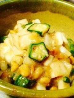 オクラ大根と梅納豆和え-レシピのメイン写真