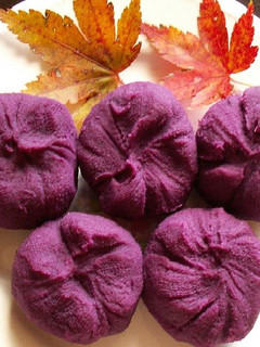 紫芋で茶巾絞り-レシピのメイン写真