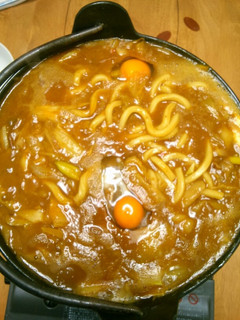 残ったカレーで鍋焼きうどん♡-レシピのメイン写真