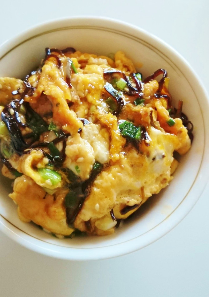 昆布の佃煮と万能ねぎの卵とじ-レシピのメイン写真