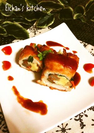 ✿絶品ソース♪ごぼうチーズのささみ巻き✿-レシピのメイン写真