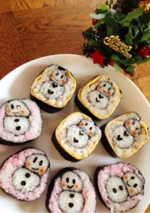 簡単!雪だるま海苔巻き☆-レシピのメイン写真
