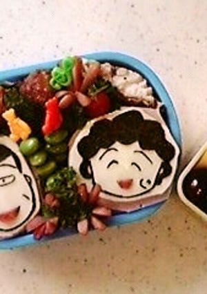 まる子のお父さんとお母さんのキャラ弁♪♪-レシピのメイン写真
