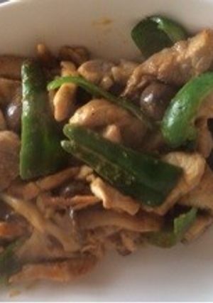 厚切豚肉とピーマンキノコのマヨカレー炒め-レシピのメイン写真