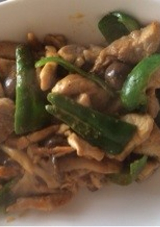 厚切豚肉とピーマンキノコのマヨカレー炒め-レシピのメイン写真