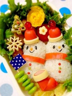 キャラ弁✳︎雪だるまおにぎり♡-レシピのメイン写真
