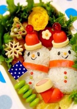 キャラ弁✳︎雪だるまおにぎり♡-レシピのメイン写真