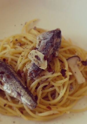 簡単！オイルサーディンとキノコのパスタ-レシピのメイン写真