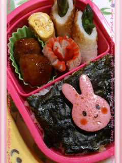 簡単!海苔弁でうさぎちゃんキャラ弁♡-レシピのメイン写真