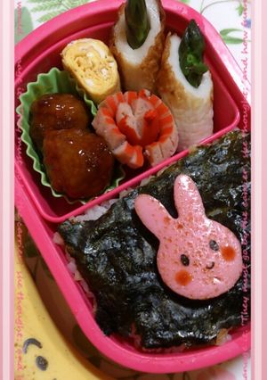簡単！海苔弁でうさぎちゃんキャラ弁♡-レシピのメイン写真