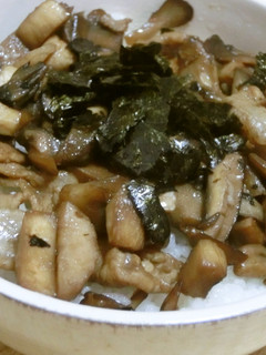 一人暮らし!!夜食!!に 豚ノコ丼-レシピのメイン写真