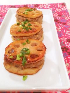 *蓮根はさみ照焼き♡肉ジューシーver.-レシピのメイン写真