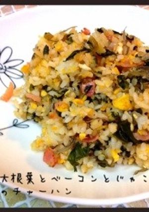 大根葉とじゃことベーコンの節約チャーハン-レシピのメイン写真