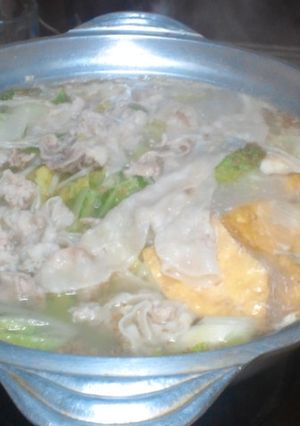 豚しゃぶ風鍋焼きうどん-レシピのメイン写真