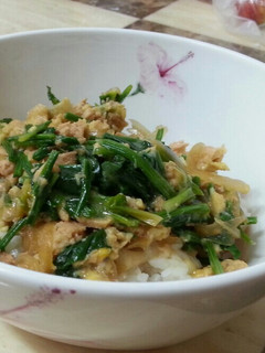 鮭とホウレンソウの玉子丼-レシピのメイン写真