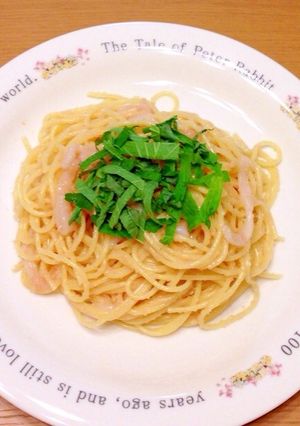 カフェで食べたタラコいかパスタ-レシピのメイン写真