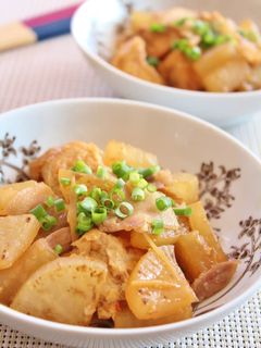 厚揚げ大根と薄切り豚バラの味噌煮-レシピのメイン写真
