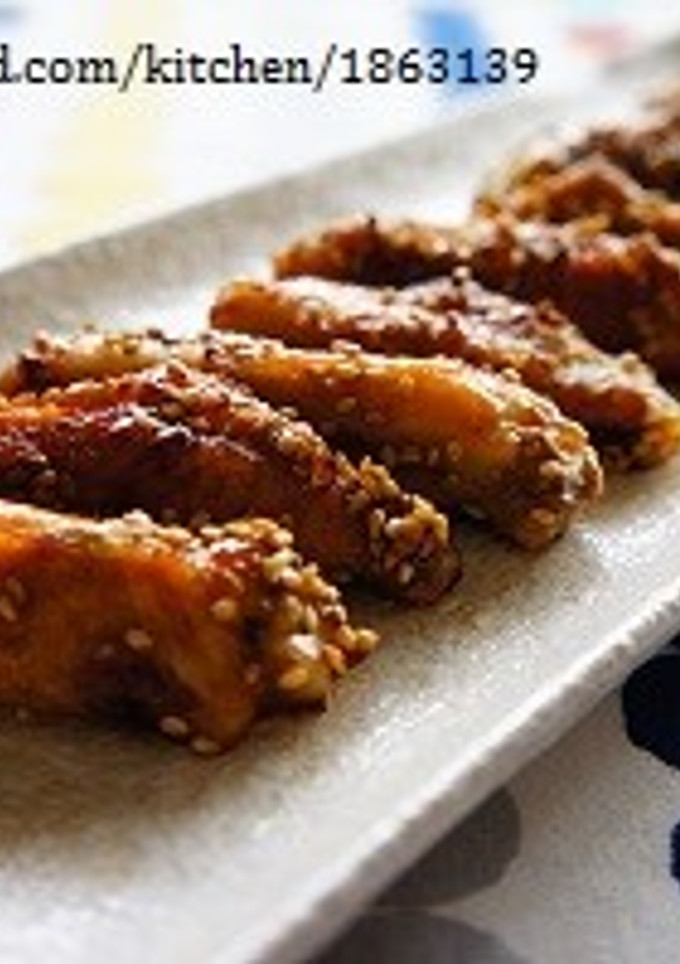 お弁当にも♡手羽中のごま照り焼き-レシピのメイン写真