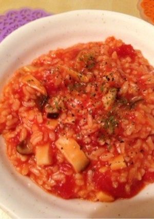 余ったトマト缶で絶品トマトチーズリゾット-レシピのメイン写真