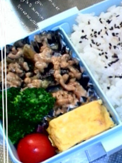 茄子とそぼろの味噌和え(お弁当用)-レシピのメイン写真